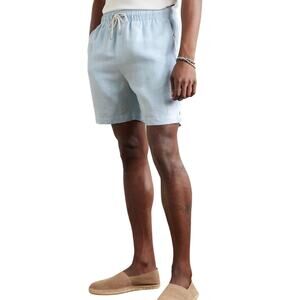 Onia Air Linen Men's Shorts Size Large Chambray Pale Blue Beach Travel Comfort